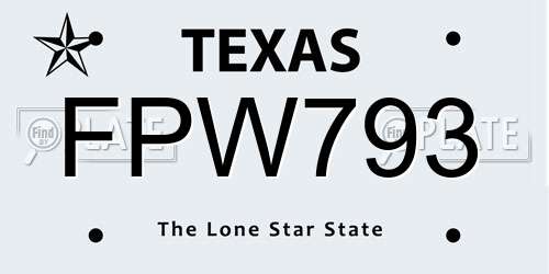 FPW793 Texas License Plate