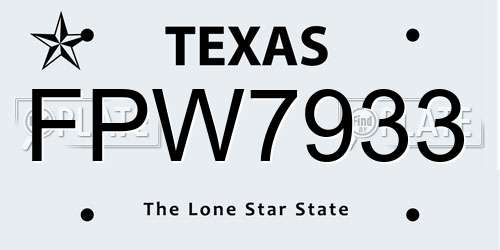 FPW7933 Texas License Plate