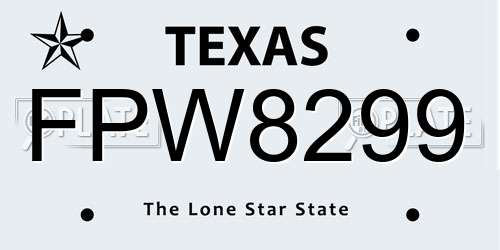 FPW8299 Texas License Plate