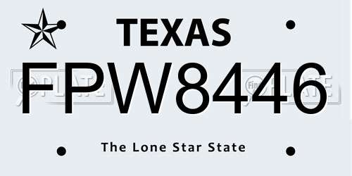 FPW8446 Texas License Plate