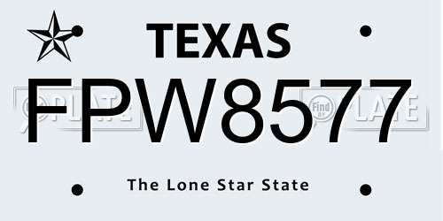 FPW8577 Texas License Plate