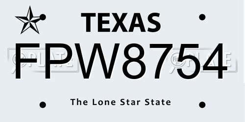 FPW8754 Texas License Plate