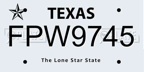 FPW9745 Texas License Plate