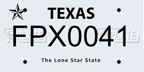 FPX0041 Texas License Plate