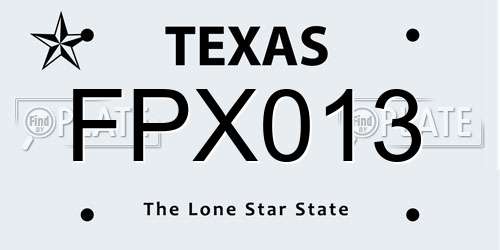 FPX013 Texas License Plate