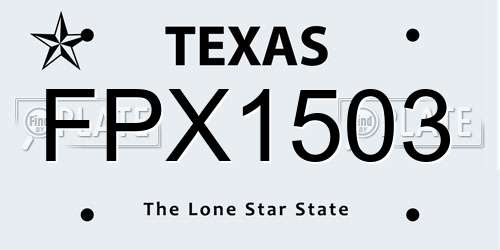 FPX1503 Texas License Plate