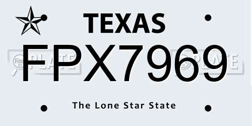 FPX7969 Texas License Plate