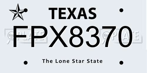FPX8370 Texas License Plate
