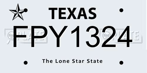 FPY1324 Texas License Plate