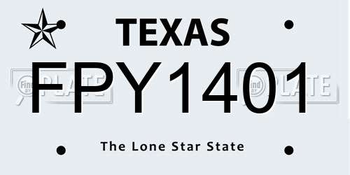 FPY1401 Texas License Plate