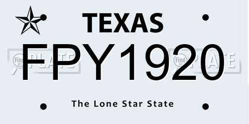 FPY1920 Texas License Plate