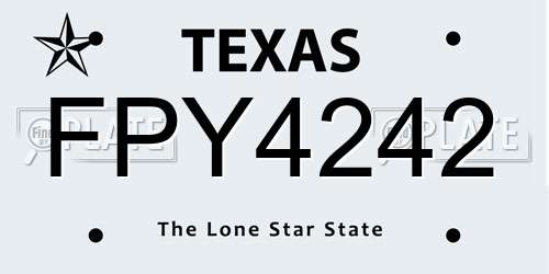FPY4242 Texas License Plate