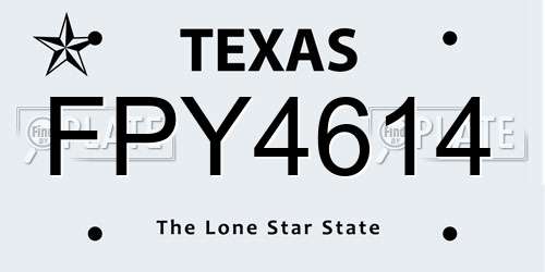 FPY4614 Texas License Plate