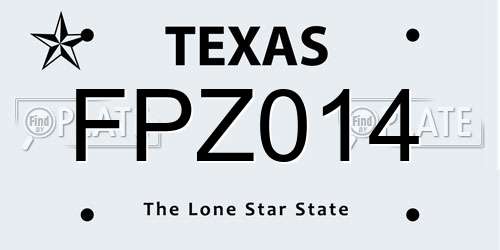 FPZ014 Texas License Plate