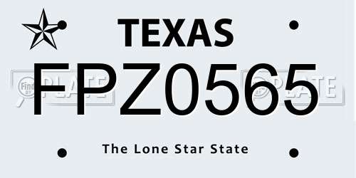 FPZ0565 Texas License Plate