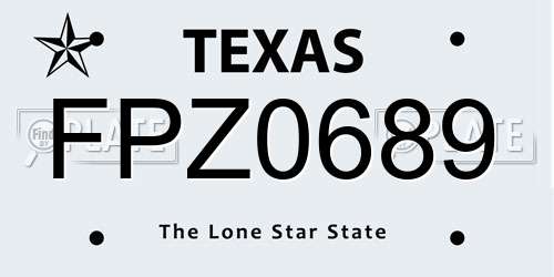 FPZ0689 Texas License Plate