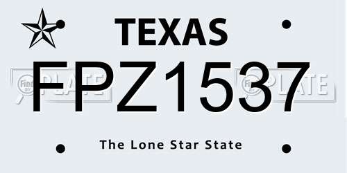 FPZ1537 Texas License Plate
