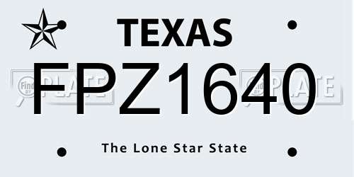 FPZ1640 Texas License Plate