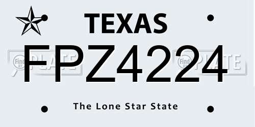 FPZ4224 Texas License Plate