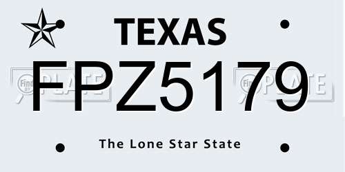 FPZ5179 Texas License Plate