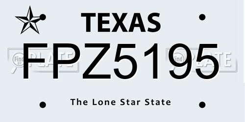 FPZ5195 Texas License Plate