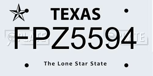 FPZ5594 Texas License Plate
