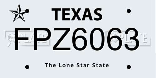 FPZ6063 Texas License Plate