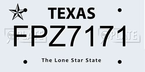 FPZ7171 Texas License Plate