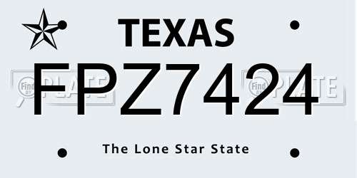 FPZ7424 Texas License Plate