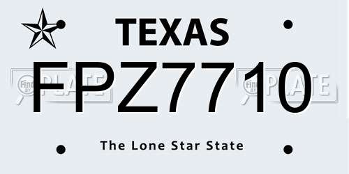 FPZ7710 Texas License Plate
