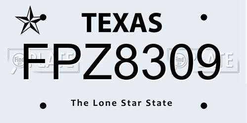 FPZ8309 Texas License Plate