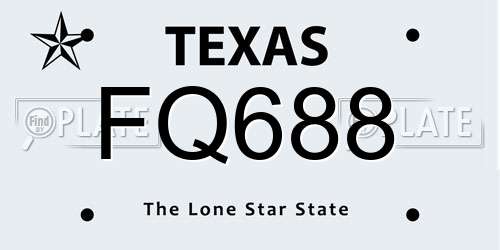 FQ688 Texas License Plate