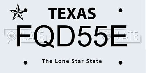 FQD55E Texas License Plate