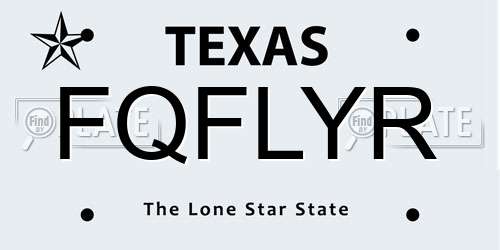 FQFLYR Texas License Plate