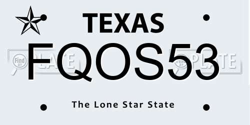 FQOS53 Texas License Plate