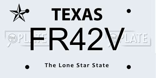FR42V Texas License Plate