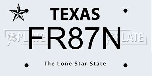 FR87N Texas License Plate