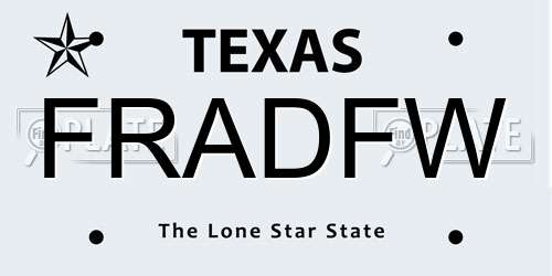 FRADFW Texas License Plate