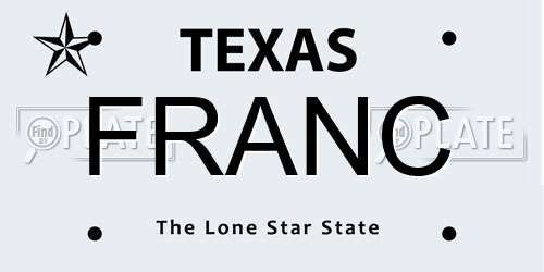 FRANC Texas License Plate
