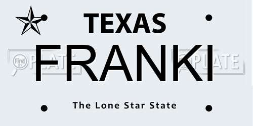 FRANKI Texas License Plate