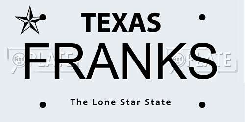 FRANKS Texas License Plate