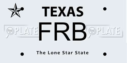 FRB Texas License Plate