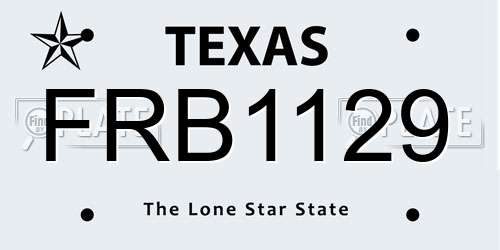 FRB1129 Texas License Plate
