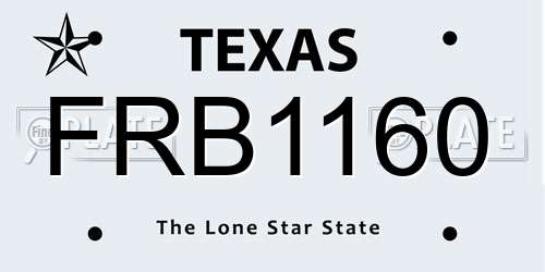 FRB1160 Texas License Plate