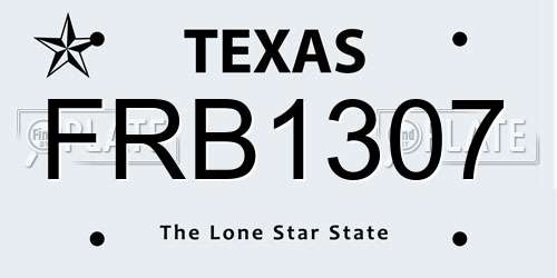 FRB1307 Texas License Plate