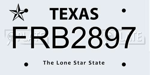 FRB2897 Texas License Plate