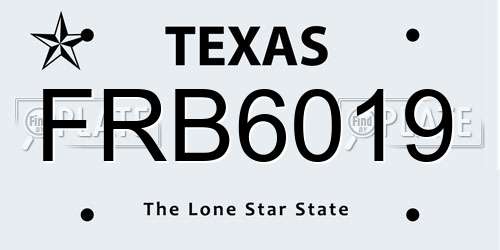 FRB6019 Texas License Plate