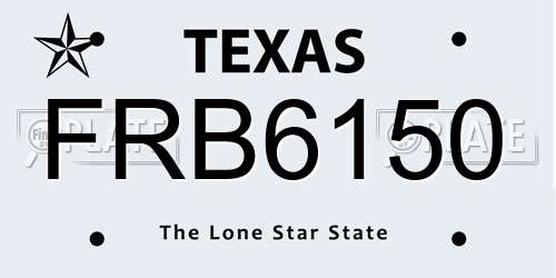 FRB6150 Texas License Plate
