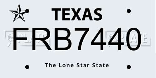 FRB7440 Texas License Plate