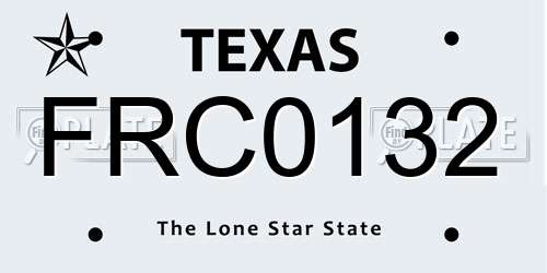 FRC0132 Texas License Plate